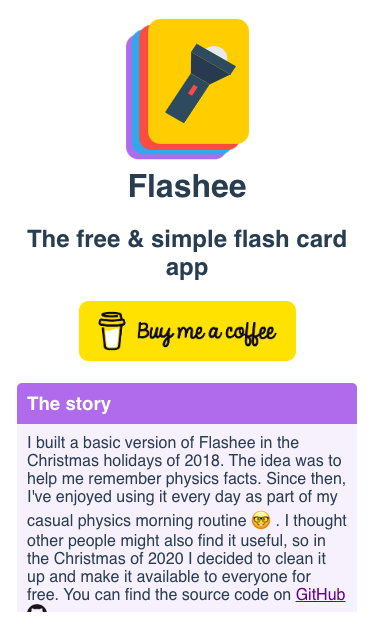 Flashee screenshot